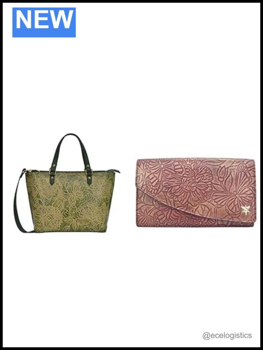 Genuine Leather Hand-Painted Tote & RFID Blocking Wallet